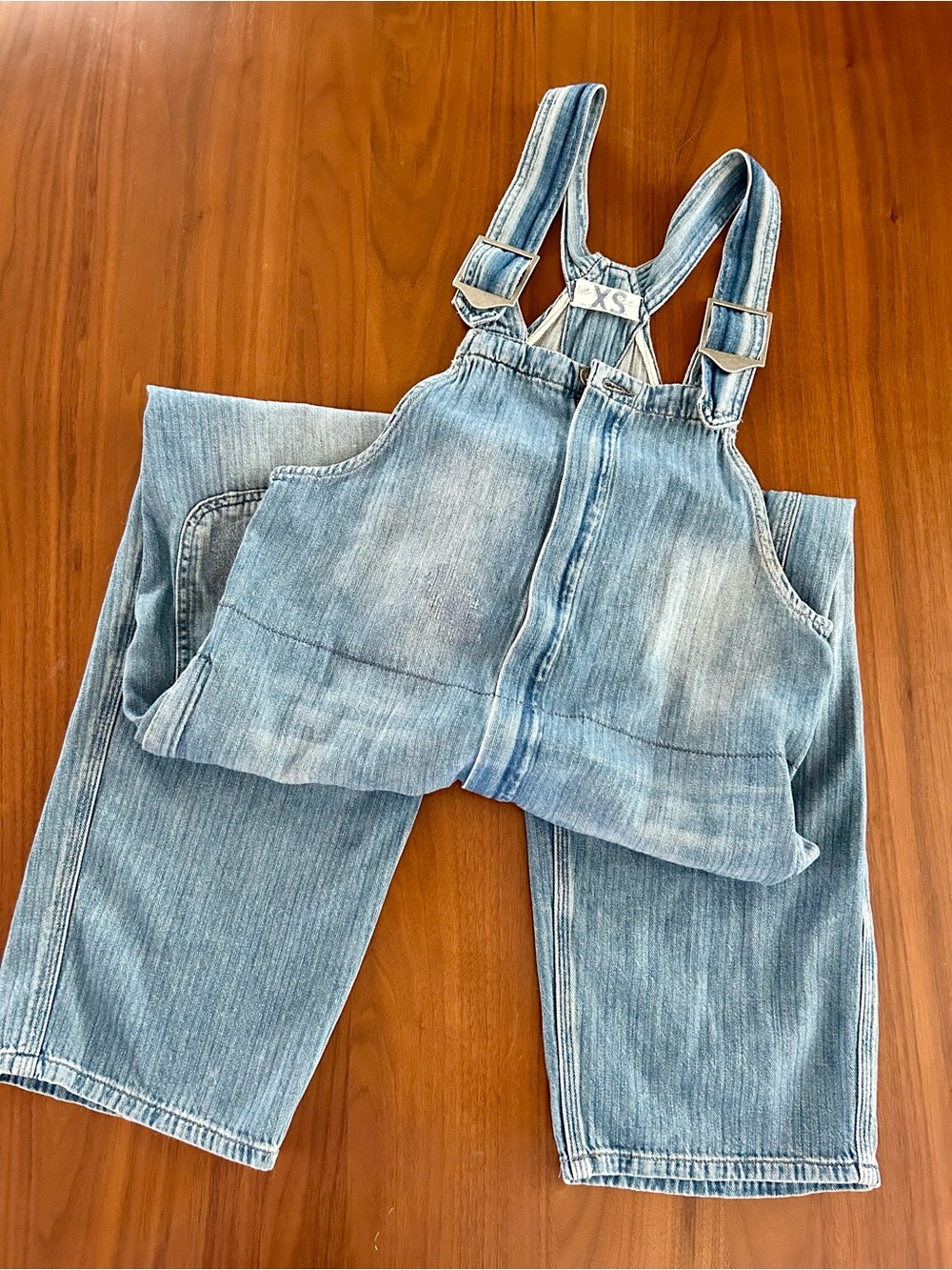 We the Free Free People Wide Leg Light Wash Denim Overalls w/ Zipper